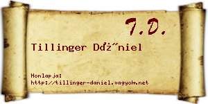 Tillinger Dániel névjegykártya